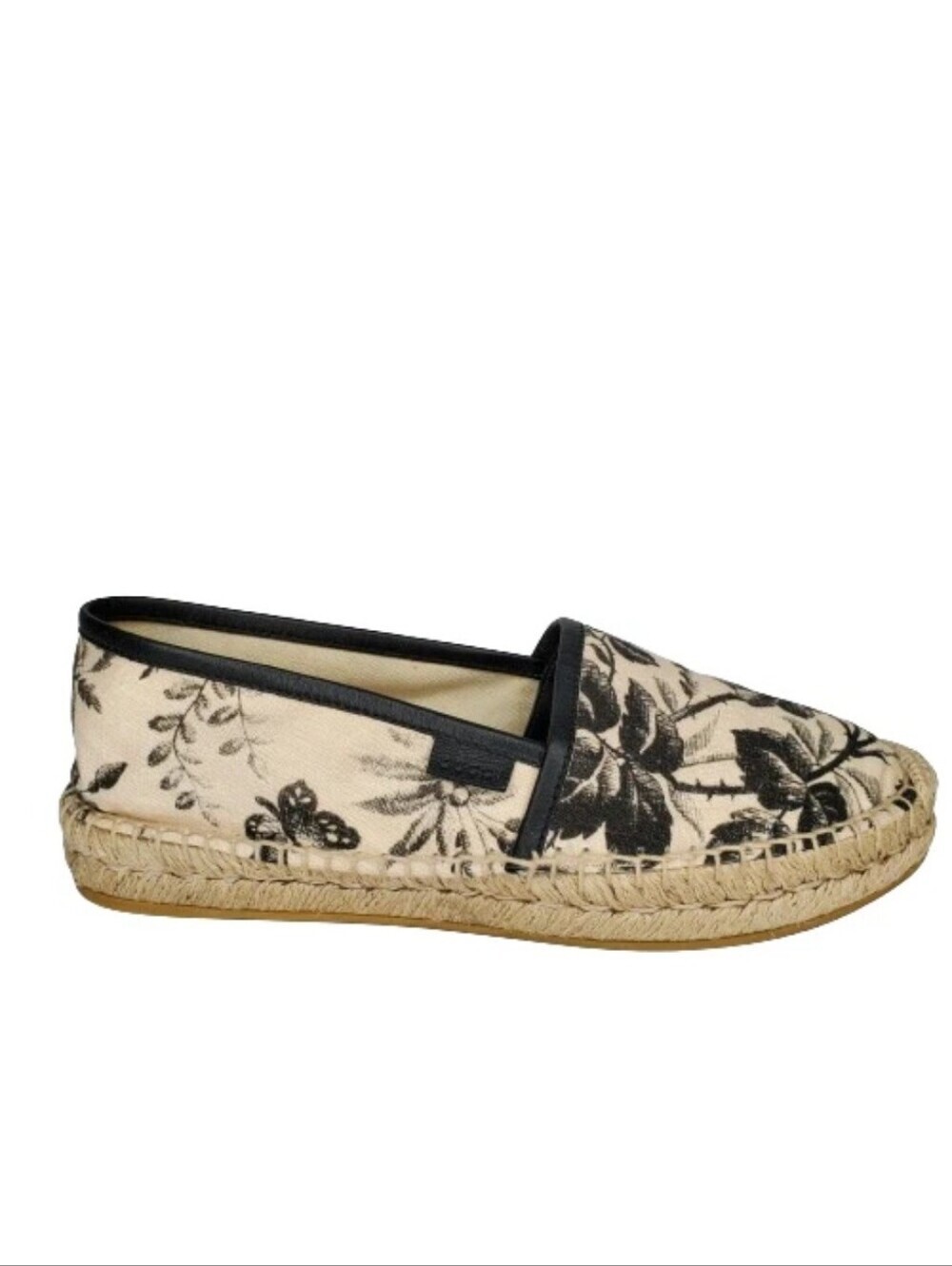 Gucci Floral Canvas Slip On Espadrille Flats